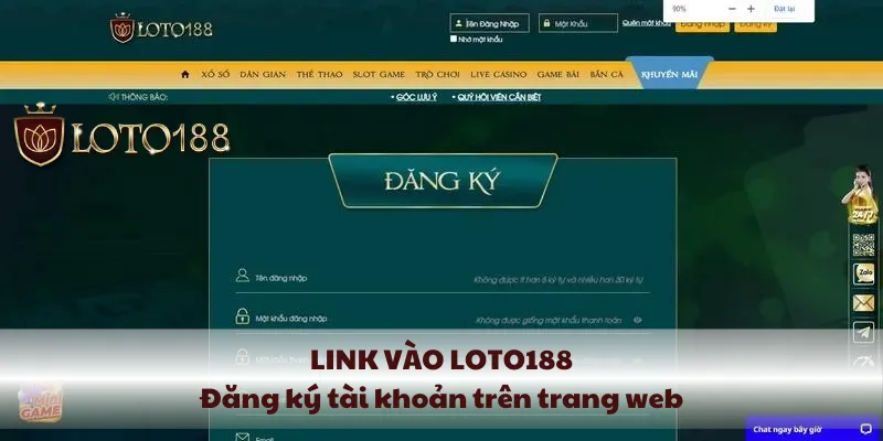 Link vào Loto188 đăng ký tài khoản